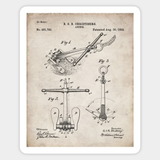 Ships Anchor Patent - Anchor Art - Antique Sticker